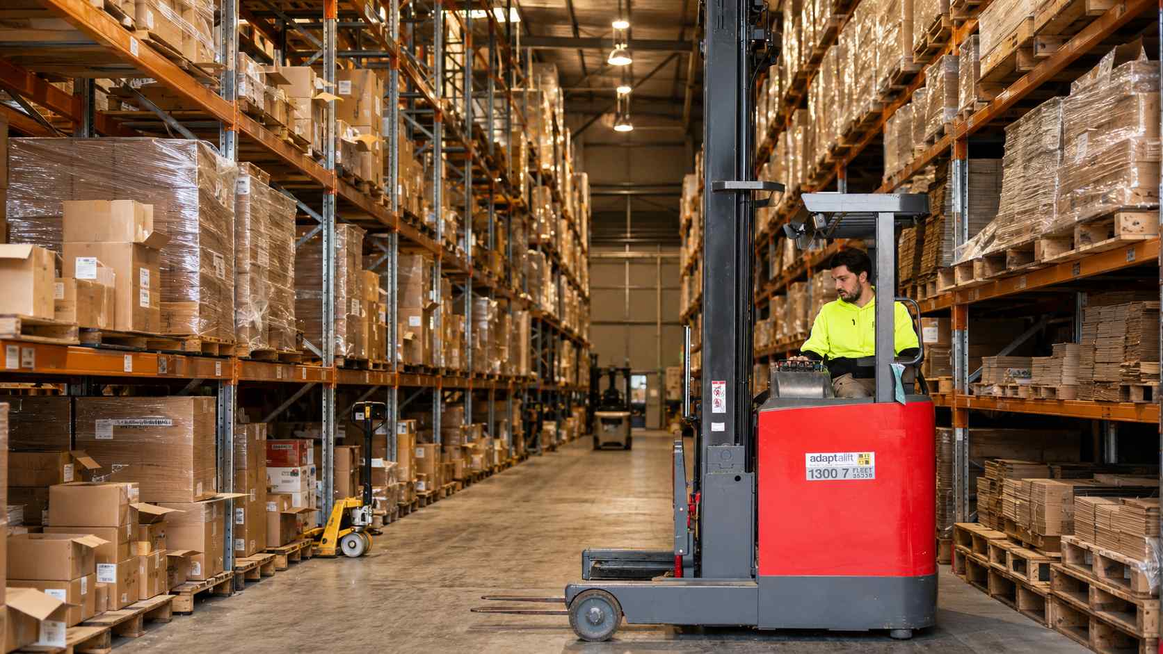 Logistics operation moving palletised stock.