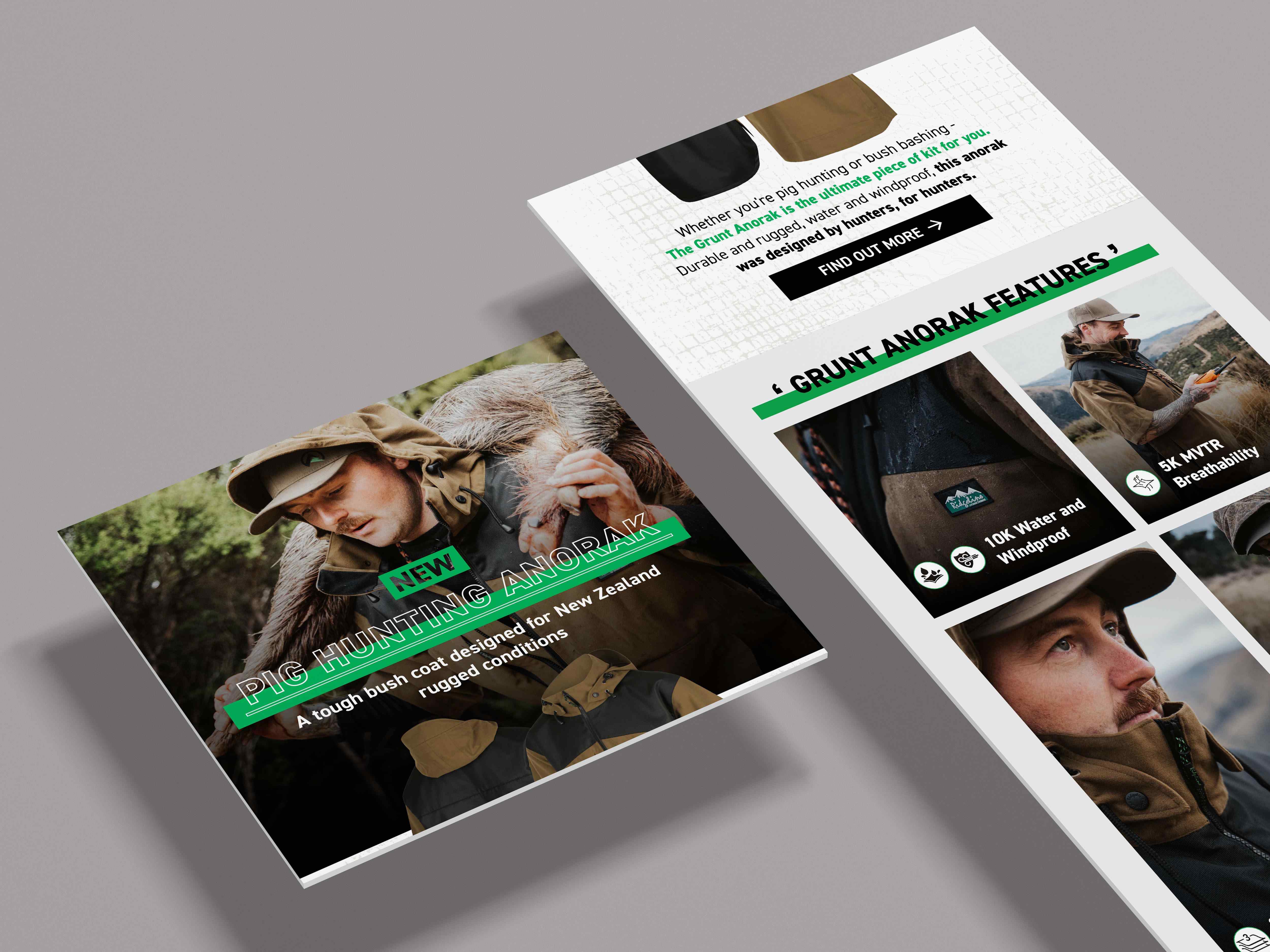 Ridgeline EDM campaign design mockup.