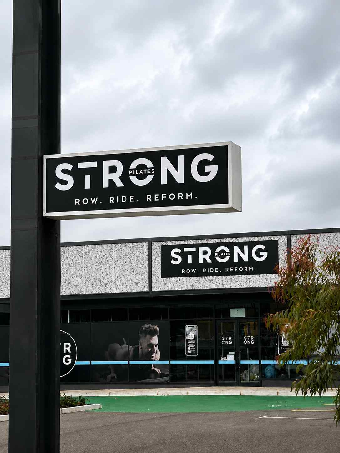 Storefront signage installation