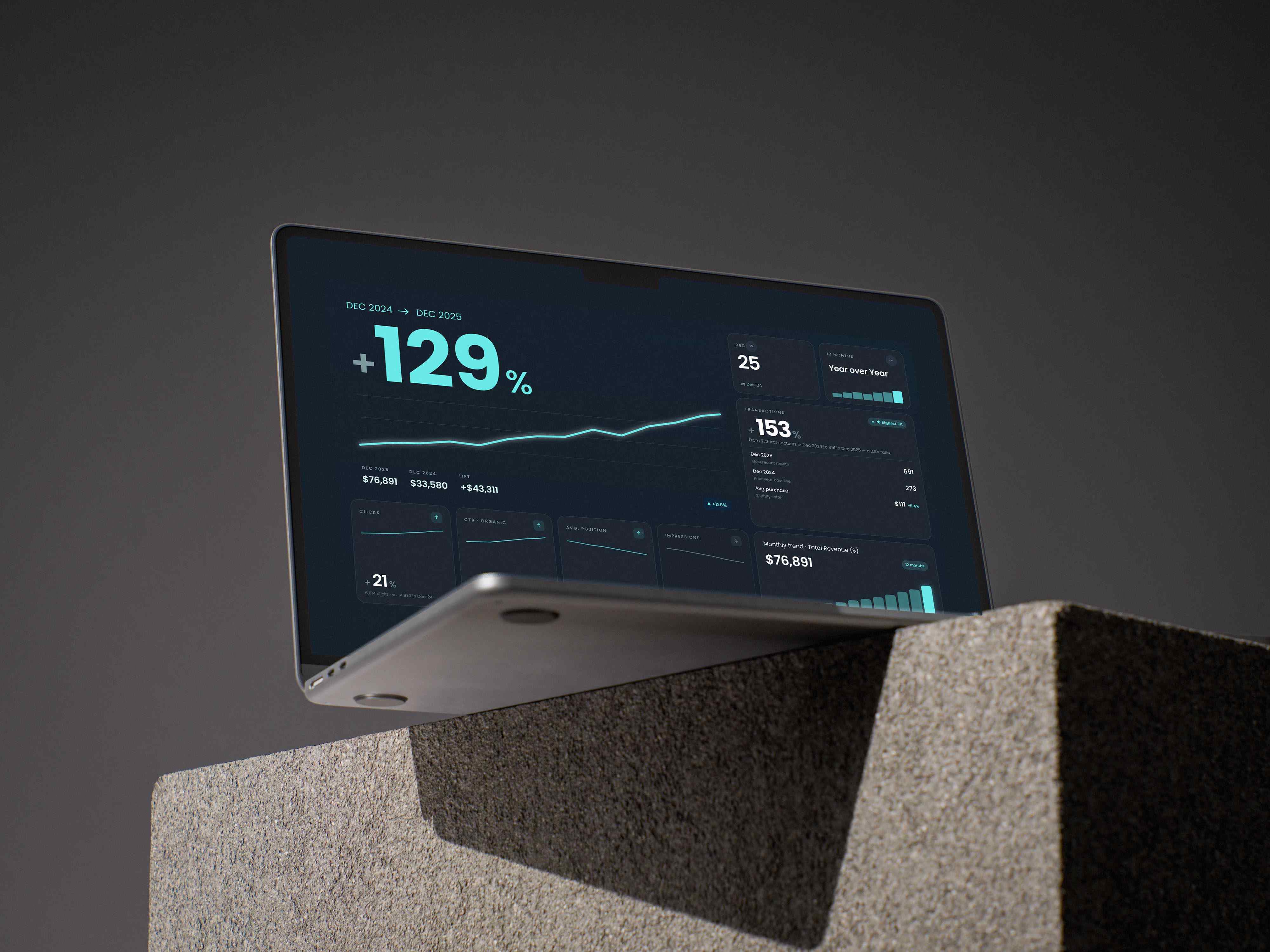 Conversion-focused website redesign on screens.