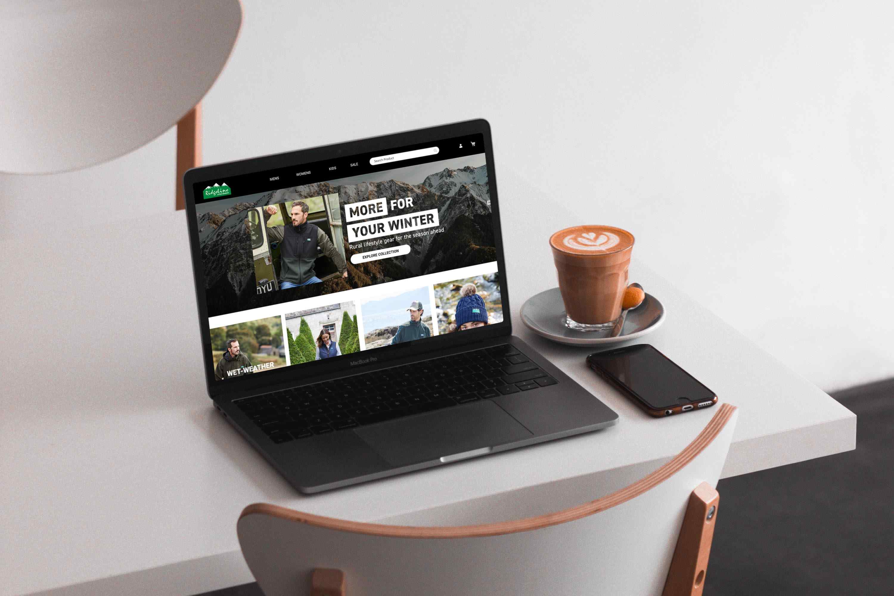 Marketplace platform interface on laptop.